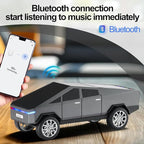 Futuristic Pickup Truck Bluetooth Speaker with LED Display Screen – Practical Gift Choice for Car Model Fans & Audio Users, TWS Stereo, FM Radio, USB/TF Playback, Front LED Headlights, Mic(Gray)