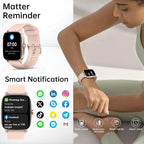 Smart Watches for Women Men with Bluetooth Call & AI Voice, 1.85" HD Fitness Tracker with Heart Rate SpO2 Sleep Monitor, 100+ Sports Modes,Mini Games, IP68 Waterproof Smartwatch for Android iOS Phones
