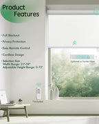 Yoolax Motorized Blinds App Control, Blackout Roller Shades for Windows, Cordless Automatic Shades Roller Window Blinds for Bedroom Living Room Office (Blackout Alpine White, 27" W x 72" H)