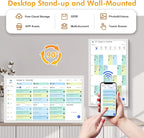 27 Inch Digital Calendar Chore Chart with Touchscreen - 1080P Full HD Interactive Display, Wall & Desk Mountable Family Planner, to-Do List & Meal Planner, Digital Picture Frame Gifts for Women Mom