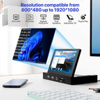 5-Inch Mini Monitor with USB HUB & Raspberry Pi Mount Holes, Type-C One-Cable Connection&Speakers, All-in-One Storage Dock, IPS Portable Screen for PC monitoring, Gaming/Streaming/AIDA64 DIY Partner