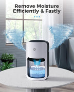 Dehumidifiers for Home, 42oz Dehumidifier for Bathroom, Dehumidifiers for Room with Auto Shut Off, Auto Defrost Quiet Dehumidifier for Bedroom Wardrobe Closet Trailer RV
