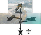 DreamAxis Triple Monitor Mount up to 32" Computer Screen, up to 19.8lbs Each, Adjustable 3 Monitor Stand with Clamp & Grommet Kit, Gas Spring Arm with Tilt Swivel Rotate, VESA Mount 75x75/100x100mm