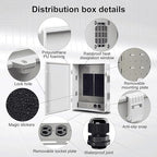 Namunanee Outdoor Electrical Junction Box with High Power Outlet, ABS Water Resistant Enclosure with Internal Mounting Panel & Hinged Cover. (18.1" H* 12.6" L* 6.3" W & Outlet)