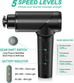 Medcursor Massage Gun - High Intensity Brushless Motor, Handheld Percussion Deep Tissue Massager with 6 Massage Heads for Sore Muscle and Stiffness, Gifts for Father/Dad (Black)