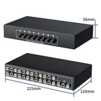 BolAAzuL RCA Switch 8 in 1 Out Composite Video L/R Audio Selector Box 8X1, 8-Way RCA Switcher - 8 Port AV Selector Switch - Plug & Play for Wii PS2 Xbox DVD STB HDTV