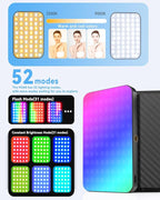 5000 mAh Portable Selfie Light for iPhone: RGB Rechargeable Phone Fill Lights, Ring Light for Camera Picture, Makeup Photo, Video Conferences, Laptop Use, Zoom Meetings, TikTok, Vlog Photography