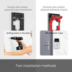 No Drill Ring Doorbell Mount for Battery 2020 - Damage-Free 3M Tape Holder, Rental Friendly No Screws Wall Plate Bracket for Apartment (Ring doorbell 2020 Mount)