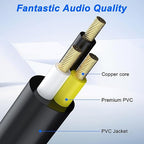 XMSJSIY 1/4" 6.35mm TS Mono Splitter 1 to 2 Audio Y Splitter Cable Adapter 6.35mm TS Male to Dual Female Mono Guitar Signal Audio Cord Gold Plaed for OFC HiFi TS Speaker Microphone Headphone-2M/6.5FT