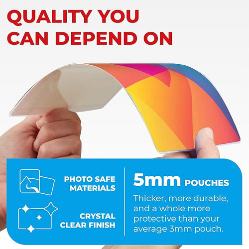5MIL Thermal Laminating Sheets (75 Count) Photo, Notecard, I.D. Badge Sizes, Dry-Erase Friendly Laminating Pouches, Compatible with Laminators, Crystal Clear Laminated Finish