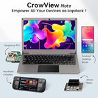 GrowCube Portable Monitor with Keyboard,14inch 1080P FHD Lapdock Compatible with Mini PC/Phone/PC/Game Console,CrowView Note with RPi5 & Jetson Adapters(Full Feature TypeC & HDMI Cable Included)