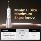 Bitvae Water Dental Flosser Teeth Pick, Cordless Flosser for Travel with 6 Jet Tips, 3 Modes 5 intensities, IPX7 Waterproof Portable & Rechargeable Oral Irrigator Cleaner, White