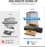 Crenova Laminator Machine 13 inch, Laminating Machine 60s Quick Warm Up Auto Off, Cold Hot Lamination Machine with ABS Jam Free, Laminator for Home Office School, Black