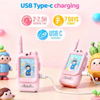 Video Walkie Talkies for Kids Toys, for Grandkids, 2 Pack HD Kids Walkie Talkies Long Range Toddler Camera Games, Parent-Child Interaction Girl Outdoor Toys