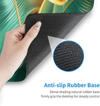 CANFLASHION Desk Pad,Office Desk Mat 31.5"×11.8" Large Gaming Mouse Pad,Durable Extended Computer Mouse Pad,Waterproof Thick Big Mouse Pads with Non-Slip Rubber Base Office Home Gold Green Palm Leaves