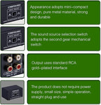 summina RCA Switch Audio Switcher RCA 2 in 1 Out / 1 in 2 Out A/B Switch Stereo Audio Splitter Box with No Distortion RCA Jack for Switching Between Computer Speakers and Headphones