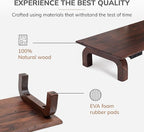 Anji Mountain Monitor Stand - Desktop Organizer & Laptop Riser, Ergonomic Monitor Riser, Space-Saving Monitor Stand for Desk, Durable Construction, Easy Assembly, Ideal for Home & Office,Walnut