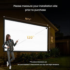 120 inch Projector Screen 2025 Upgraded- Black Backing, Straight Edges, Foldable, Washable and Wrinkle-Free - for Indoor Home Theater and Outdoor Cinema -White 16:9 by IOLIEO