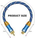 EMK Subwoofer Extension Cable(3ft/1m) Coaxial Male to Female Cable Gold Plated Copper Shell Heavy Duty Digital Coaxial Audio Cable Subwoofer Cable for Home Theater, HDTV, Amplifiers, Hi-Fi Systems