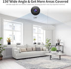 VSTARCAM Tiny Camera for Home Security 1Pcs, 2.4GHz WiFi Portable Battery Operated with IR Night Vision, Human Detection, 136° Wide Angle, Baby Monitor Small Motion Activated Camera