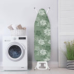 ZCFYGDX Ironing Board Covers Flower Branches Green Print Easy to Install Resistant,Elastic Edge 3 Nylon Buckle Strap Fasteners Breathable & Wear-Resistant,Resist Scorch Staining Protective Cover