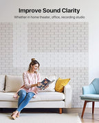 Soundsbay Soundproof Wall Panels, Acoustic Panels Self Adhesive, 18 Pack Sound Proof Foam Panels for Wall, Brick Acoustic Wall Panels for Wall, Office,Reccording Studio, Ceiling 12" X 12" X 0.4" Beige