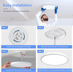 hunhun 6 Pack 16 Inch Dimmable LED Flush Mount Ceiling Light 4800LM Round Light Fixture 5 Color Temperature Selectable Large Flat Ceiling Lamp for Living Dining Room White ETL Listed