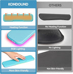 2-in-1 Heated Wrist Rest Set, Ergonomic Memory Wrist Pad with RGB Lights and Non-Slip Base, Keyboard Mouse Wrist Rest for Computer Laptop Office Work and PC Gaming