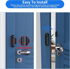 AKOYU Window and Door Alarm When Opened (2 Pack) for Kids Safety/Home Security, Wireless Opening Sensor Alarms for Sliding Glass Door, 120dB Burglar Alert, Ideal for Business,Garage,Apartment, Black