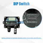 Tzone RS485 Temperature Humidity Sensor Modbus RTU Temp Sensor Digital Industrial Temp and Humidity Transmitter Wall Mounted,-40℉ to 257℉ Temperature Probe Analog Moisture Monitor Greenhouse Grow Tent