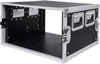 Sound Town 6U PA/DJ Rack/Road Case, 6-Space, with 21” Depth, Plywood, Metal Ball Corners - Pro Tour Grade (STRC-6U)