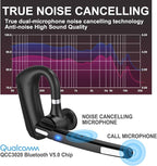 MQQC Bluetooth Headset V5.0, Wireless Bluetooth Earpiece 24Hrs HD Calling,CVC8.0 Dual Mic Noise Cancelling, Hands-Free Bluetooth Earphone for Driving/Business/Office