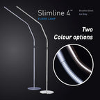 Daylight Slimline 4™ LED Floor Lamp in Brushed Steel - 6,000K, 3,200 Lux, 4 Brightness Levels, USB-C Charging Port, Anti-Glare Diffuser, Flexible Design, Art & Craft, Sewing, Nail Salon