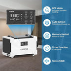 CADPXS Crawlspace Dehumidifier, 145 Pints Commercial-Grade Dehumidifier with Drain Hose for Crawl Spaces, Basements, Industrial and Water Damage Use, Large Capacity, Auto Defrost, Memory Restart, cETL