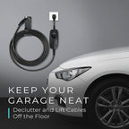 Lectron Electric Vehicle Charger Nozzle Holster Dock & J-Hook Combo for All J1772 Evs