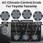 4 Pack - 2nd Gen Tacoma Accessories AC Knob Upgrade - 2005,2006,2007,2008,2009,2010,2011,2012,2013,2014,2015 Tacoma Climate Control Dial Mods Set - for Toyota Interior Replacement Kit