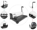 Rayson PT1202 Coil Binding Machine, 3:1 Pitch, 32 Hole Punch for Spiral & Click Binding Spines, Metal Spiral Binder Hole Punch, Punches 12 Sheets at a Time