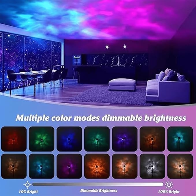 citosisk Aurora Borealis Night Light Projector, Aurora Dreamscape Projector, Magical Northern Lights for Your Room, 3/16 Colors Ambient Dynamic Wave Cube Lamp with Remote (16 Colors Plug-in, Wood)