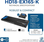 OREI 4K 1x8 HDMI Extender Splitter Multiple Over CAT 6/7 Cable with EDID management - 4K@30Hz upto 165ft and 1080p@60Hz upto 230ft- Loop Out