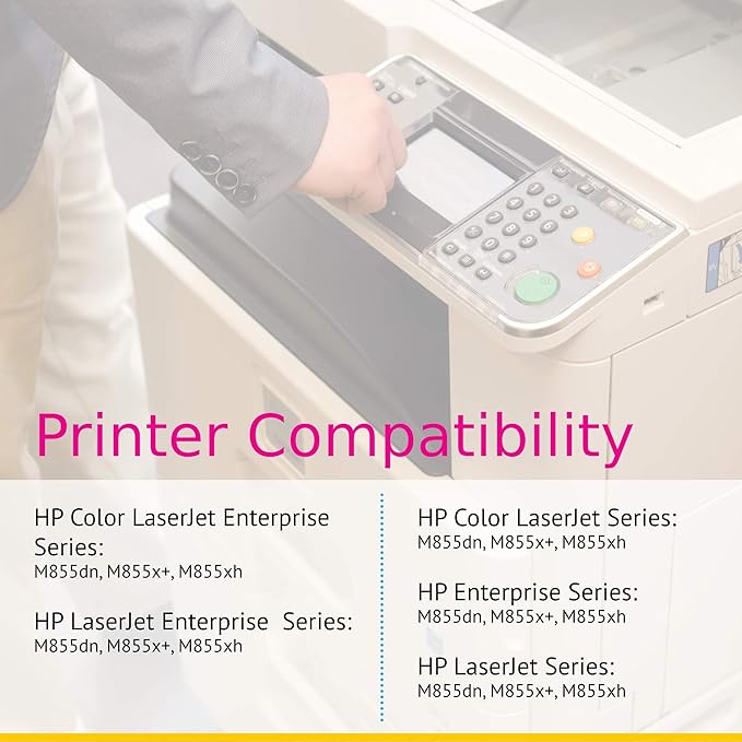 CS Replacement Toner Cartridge Compatible with HP M855x+ CF310A Black CF311A Cyan CF313A Magenta CF312A Yellow 4 Color Set