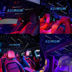 AZIMOM 6W RGBW 550pcs 0.03in 13.1ft Fiber Optic Starlight Headliner Kits with Meteor Shooting Star Fiber Strands Sound Activated Bluetooth/APP Remote Control Starlight