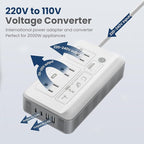 Mapambo 2000W Voltage Converter US to Europe, 7 in 1 Converter for European Travel for Hair Dryer, Kettles, Coffee Makers and etc. 220v to 110v Converter for International Travels