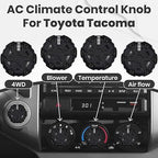4 Pack - 2nd Gen Tacoma Accessories AC Knob Upgrade - 2005,2006,2007,2008,2009,2010,2011,2012,2013,2014,2015 Tacoma Climate Control Dial Mods Set - for Toyota Interior Replacement Kit