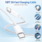 2Pack iPhone 17 16 Charger,Dual Port Fast Wall Charger Block with 10FT USB C to C Cable Cord Chargers Fast Charging for iPhone 17/17 Pro Max/17 Pro/iPhone Air/16Pro Max/16 Plus/15 Pro Max/15Pro/iPad