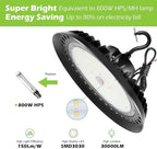 BFT UFO LED High Bay Light 200W 5000K Daylight High Bay LED Shop Lights 30000LM 1-10V Dimmable ETL Listed LED High Bay Light with 6ft US Plug Commercial Warehouse Lights