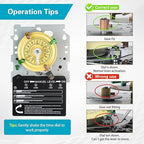 T104M Mechanical Timer Switch Mechanism Only, 208-277V 40A DPST, Heavy Duty Outdoor Timer for Pool Pump, Water Heater, Lighting – 24-Hour, 12 ON/Off Cycles.
