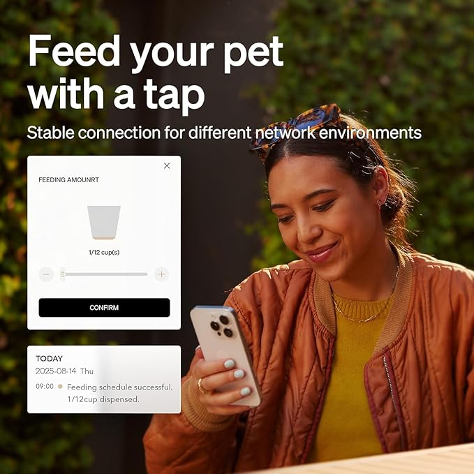 PETLIBRO Automatic Multiple Cats Feeder, 5G WiFi Automatic Dog Food Dispenser with Freshness Preservation for 2 Pets, 5L Timed Pet Feeder with Low Food Sensor, Up to 10 Meals Per Day, Granary Black