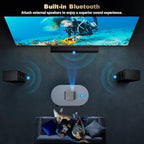 Projector with WiFi and Bluetooth: [Auto Focus/Keystone] - NICPOW Full HD 1080P 4K Supported Portable Bluetooth Projector for Gaming Devices and Phones - Ideal for Indoor Outdoor Use - Grey