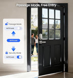 Veise VE017-B Fingerprint Smart Lock for Front Door, App Control, 7-in-1 Keyless Entry Deadbolt with 2 Zinc Alloy Lever Handles Set, Emergency Power Port, Auto Lock, Electronic Keypad, Satin Nickel