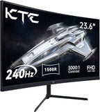 KTC 24 Inch Curved 240Hz Gaming Monitor, FHD 1500R Curved Computer Monitor 1080P, 3000:1 Contrast, Adaptive Sync, HDR, MPRT 1ms, HDMI DisplayPort, Low Blue Light, Tilt, VESA Mount, H24S17P
